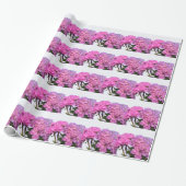 Elegante roze bloemen roze hydraea cadeaupapier (Uitgerold)