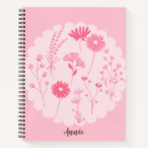 Elegante roze bloemen - Spiral Notitieboek