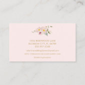 Elegante Roze Bloemen Wedding Planner Visitekaartje (Achterkant)