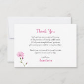 Elegante Roze Bloemen Wing Orthodoxe Doop Bedankkaart (Voorkant)