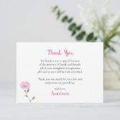 Elegante Roze Bloemen Wing Orthodoxe Doop Bedankkaart (Staand voorkant)