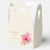 Elegante roze bloemenbruiloft foto op maat dank u bedankdoosjes (Geopend)