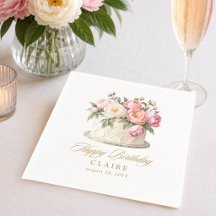 Elegante Roze Bloemencake Vrouwelijke Verjaardagsf