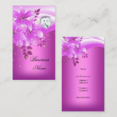 Elegante roze bloemendiamant visitekaartje (Voorkant / Achterkant)