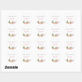 Elegante roze bloemendoop Waterverf Sticker (Vel)