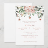 Elegante roze bloemenkorf geen ouderbruiloft kaart (Voorkant / Achterkant)