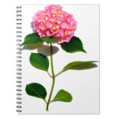 Elegante roze bloemenroze hortensia notitieboek (Voorkant)