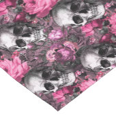 Elegante roze bloemenschedel korte tafelloper (Hoek)