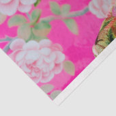 Elegante roze bloemenvogelkooi Pet decoupage Tissuepapier (Detail)