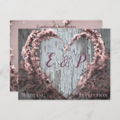 Elegante roze bloemhart op rustige schuurhouten tr (Voorkant / Achterkant)