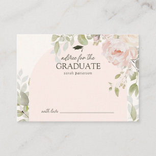 Elegante Roze Bloemige Advieskaart voor de Afgestu Informatiekaartje