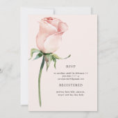 Elegante roze bloemige babyshower uitnodiging (Achterkant)