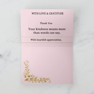 Elegante Roze Bloemige Bedankkaart