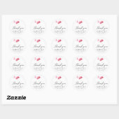 Elegante Roze Bloemige Bruidsdouche Ronde Sticker (Vel)