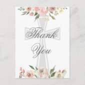 Elegante Roze Bloemige Christelijke Aangepaste Dan Briefkaart (Voorkant)