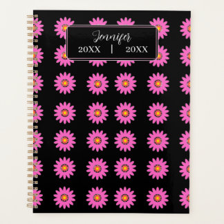 Elegante Roze Bloemige Gepersonaliseerde Naam en D Planner