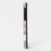 Elegante Roze Bloemige Monogram Case-Mate iPhone Case (Achterkant/links)