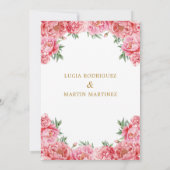 Elegante roze bloemige Nuestra Boda Kaart (Achterkant)