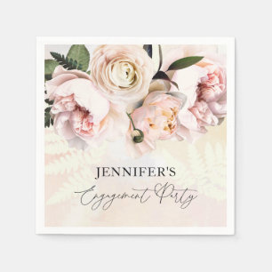 Elegante roze bloemige verlovingsfeest papieren se servet