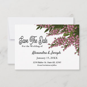 Elegante Roze Bloemige Watercolor Save The Date Ka