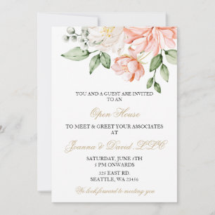 Elegante Roze Bloemige Zakelijke Bedrijfsfeest Kaart