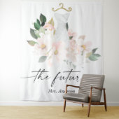 Elegante roze bloemstuk bruiloftsshower achtergron wandkleed (In situ)