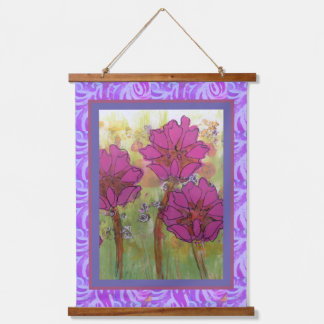 Elegante Roze Bloesem Bloemstuk Hangend Wandkleed