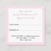 Elegante roze bloesem bloesem aanbevelingskaartje (Achterkant)