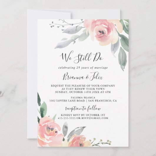 Elegante roze bloesem doen we nog steeds gelofte v kaart (Voorkant)