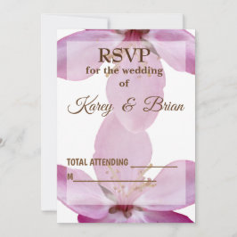 Elegante Roze Bloesem RSVP Fotokaart Kaart
