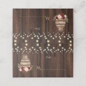 Elegante Roze Blush Bloemen Gouden Lijst Tafelnumm (Buitenkant ongevouwen)