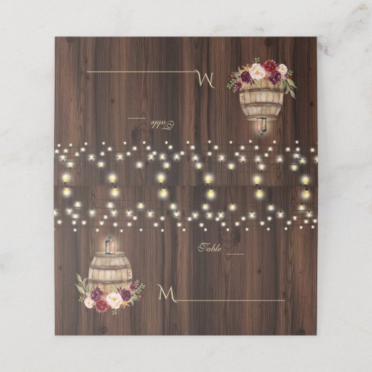 Elegante Roze Blush Bloemen Gouden Lijst Tafelnumm (Buitenkant ongevouwen)