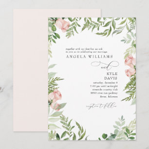 Elegante roze/blush bloemeneucalyptus Geen ouders Kaart
