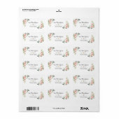 Elegante Roze Blush Crème Bloemige Bruiloft Etiket (Full Sheet)