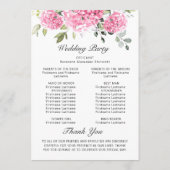 Elegante Roze Blush Hydrangea Boho Trouwceremonie Programma (Achterkant)