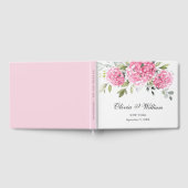 Elegante Roze Blush Hydrangea Eucalyptus Bruiloft Gastenboek (Volledig)