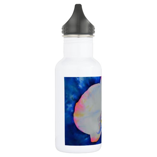 Elegante Roze Blush Orchidee waterverf bloemenbloe Waterfles (Links)