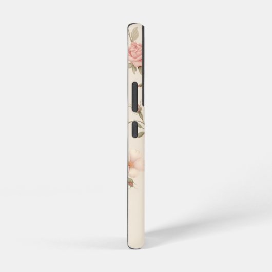 Elegante Roze & Blush Rozen w/Monogram Samsung Galaxy Hoesje (Rechterkant)