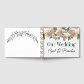 Elegante roze blush witte rozen gastenboek (Volledig)