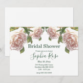 Elegante roze blush witte rozen Vrijgezellenfeest Kaart (Voorkant / Achterkant)