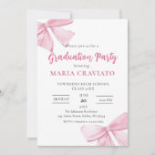 Elegante Roze Bogen Graduation Party Uitnodiging (Voorkant)