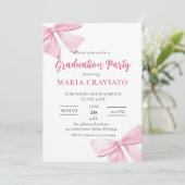 Elegante Roze Bogen Graduation Party Uitnodiging (Staand voorkant)