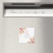 Elegante roze Boho Bloemen Botanical Save The Date Magneet (Insitu (Vaatwasser))