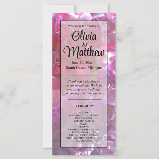 Elegante roze boho bloemen hortensia's (Voorkant)