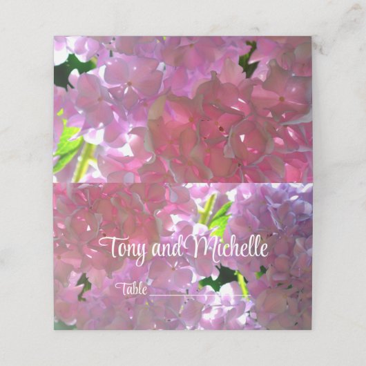 Elegante roze boho bloemen hortensia's (Buitenkant ongevouwen)