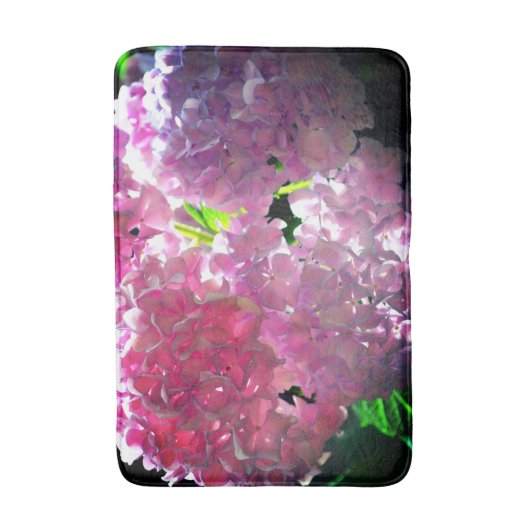 Elegante roze boho bloemen hortensia's badmat (Voorkant Verticaal)