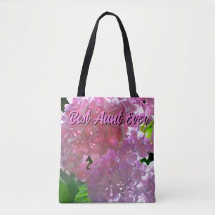 Elegante roze boho bloemen hortensia's draagtas