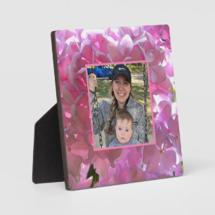 Elegante roze boho bloemen hortensia's fotoplaat