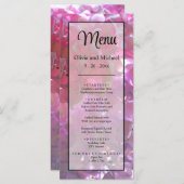 Elegante roze boho bloemen hortensia's menu (Voorkant / Achterkant)