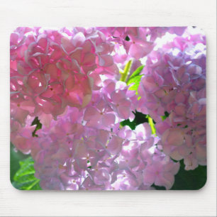 Elegante roze boho bloemen hortensia's muismat